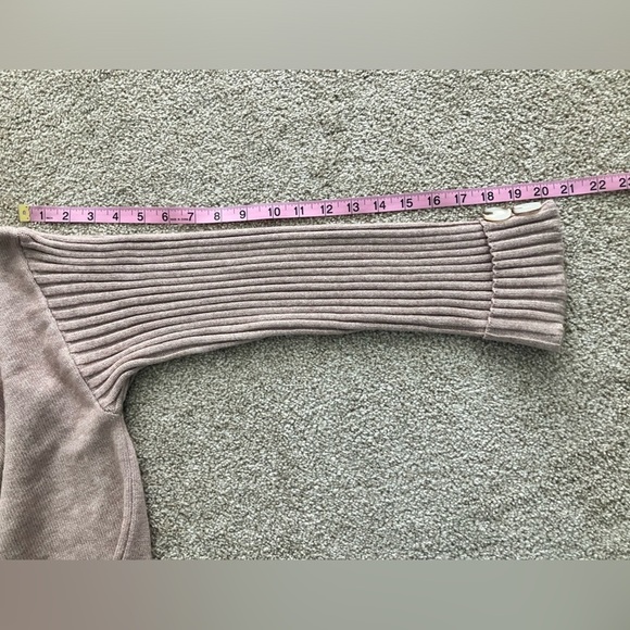 Anrabess Oatmeal Mock Turtleneck Ribbed Sleeves Size Large NWT - Picture 9 of 9